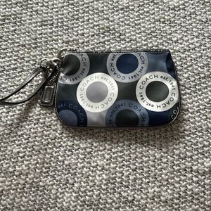 Navy and Silver Coach wristlet